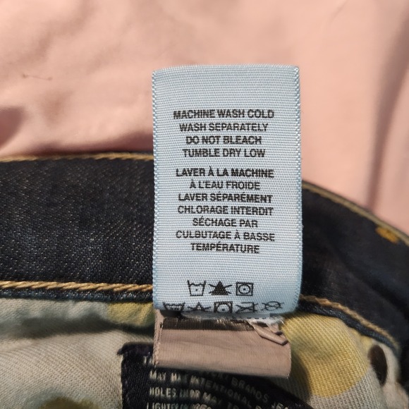 LUCKY BRAND Size 6 CATE BOOT Dark Blue Distressed Denim Boot Cut Jeans - Picture 11 of 13